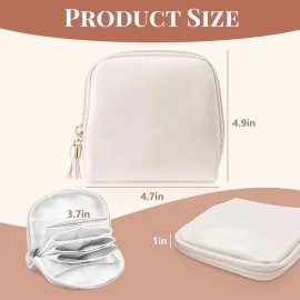 Small Jewelry Travel Case with Zipper,Jewelry Pouch Bags for Women,Velvet Jewelry Organizer Storage Bag for Bracelet Ringscolor: Beige, size: Medium