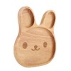 Wooden Plate Child Dessert Snacks Serving Tray Adorable Rabbit Wood