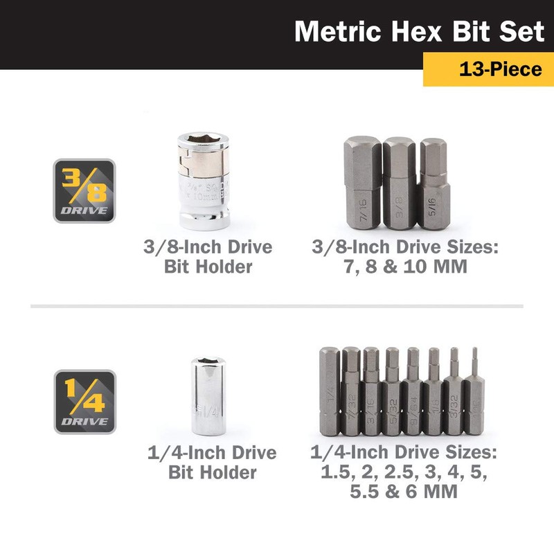 Titan 16112 Metric Hex Bit Set, 13 Piece (13 Piece