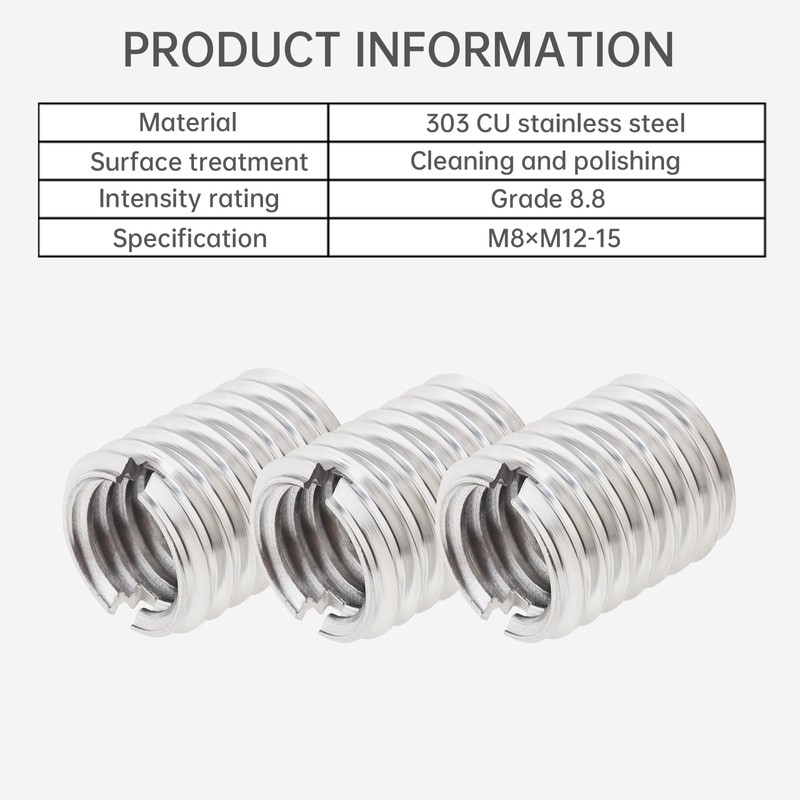 Smgda 10Pcs Threaded Insert Nut, M8 to M12 Length 15MM