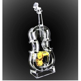 UTowels Mechanical Wind-up Violin Music Box with LED Lights Transparent Acrlic Melody Castle in The Sky Carrying You