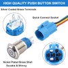 DMWD 5Pcs 16mm Metal Latching Push Button Switch Waterproof Silver