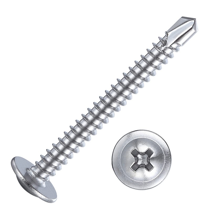 Wensilon（200pcs）#8×1-1/4”for Sheet Metal Self-Tapping Screws 410 Stainless Steel Truss Head