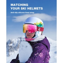 ZIONOR Ski Goggles Snow Goggles 100% OTG Snowboard Goggles Removable Lens for Men Women and Adults