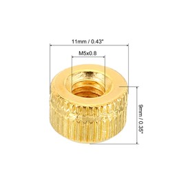 PATIKIL M5x0.8 Cap Nut, 15 Pack Acorn Nut Screw Knob Cap Insert Bolt Cover Female Thread Knurled Hardware Fittings Lamp Light Fixtures Electrophoretic Gold