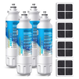 ICEPURE 46-9490 Replacement for LG LT800P, ADQ73613401, ADQ73613402, ADQ73613408, ADQ75795104, Kenmore 9490 Refrigerator Water Filter and LT120F Fresh Air Filter, 4Combo