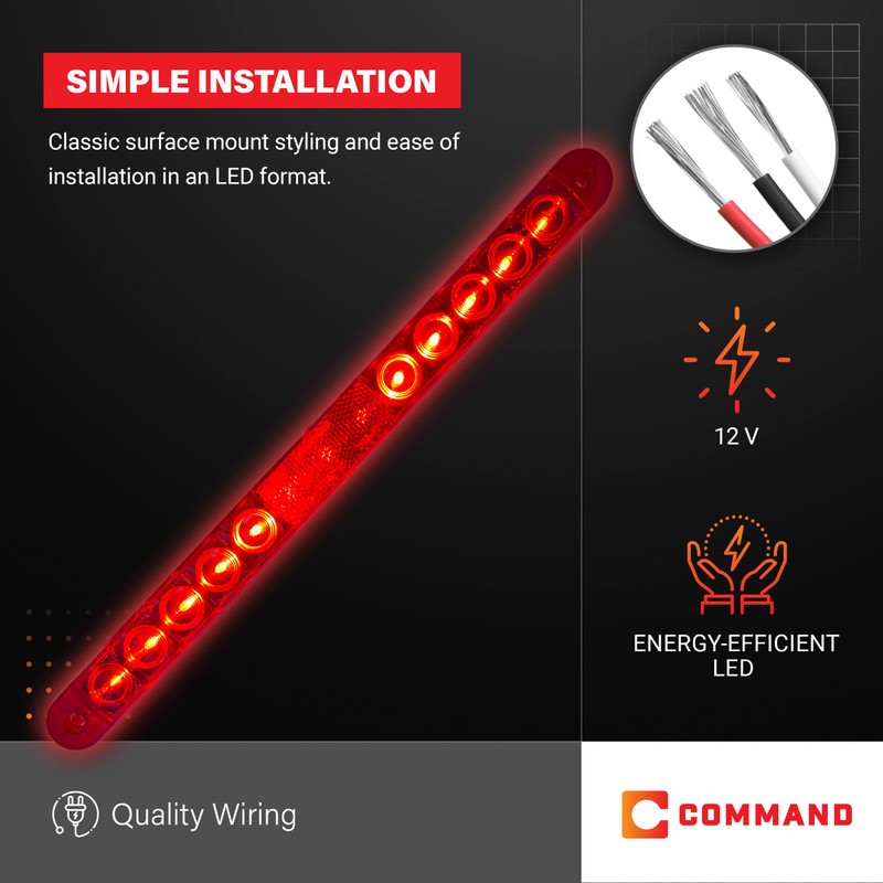 Command Electronics 12V LED Surface Mount Stop, Turn, & Tail