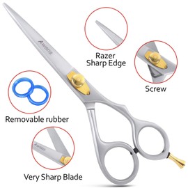 Linkshänder Friseur Salon Friseurschere 14cm, Modellierschere set 14cm Rosa Zebramuster