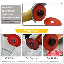 Glass Cutting Disc 4-1/2 Inch 3pcs BeQell Diamond Saw Blade for Glass,Jade,Wine Bottles,Tile,Ceramic,Marble,Ultra-Thin Saw Blade Wheel Diamond Cutting Disc for Angle Grinder with 7/8" Arbor Hole