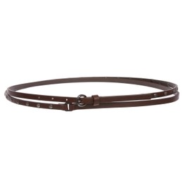 3/8" (10 mm) Skinny Studded Double Wrap Belt, Brown | S/P - 33