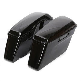 ECOTRIC Pained Black Hard Saddlebags Saddle Bags Compatible with 2014-2024 Harley Davidson Touring Models Street Road Glide Road King(W/O Hardware)