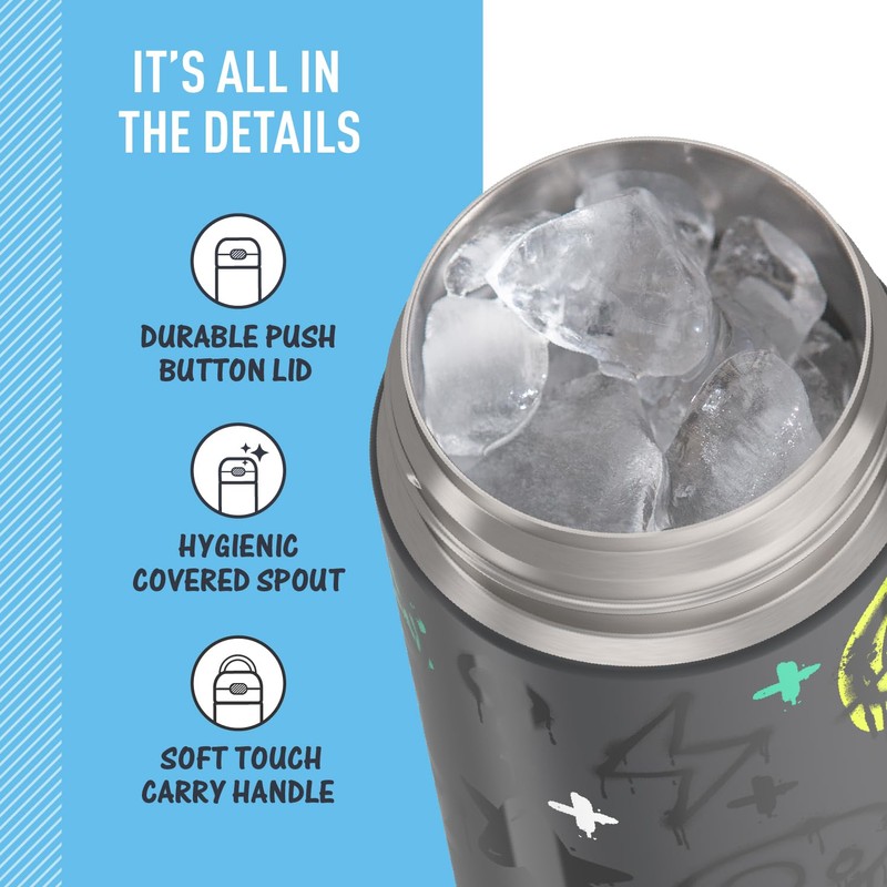 THERMOS FUNTAINER 16 Ounce Stainless Steel Vacuum Insulated Bottle with