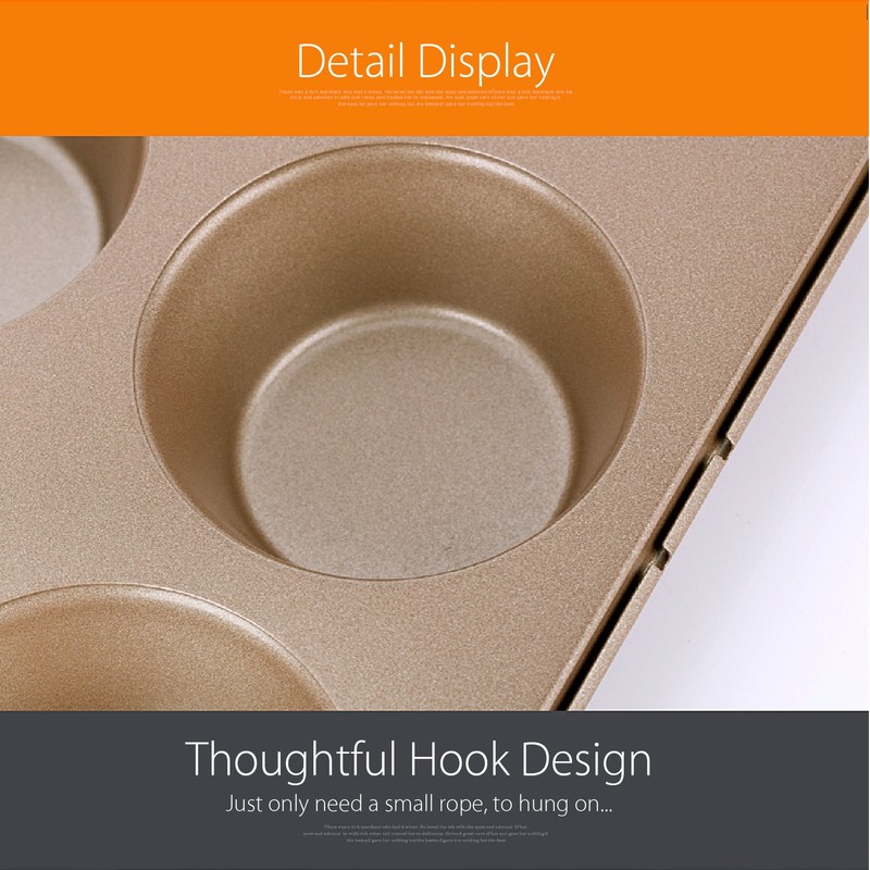 For Bake Carbon Steel Nonstick Bakeware Muffin Pan (12-Cup)