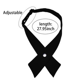 Black Bow Ties for Men Criss Cross Tie for Women Pre Tied School Uniform Ties for Boys Girls Accessories Plaid Clip on Tie for Kids Adjustable Neck Tie for Women Men Formal Bowtie Black Youth Necktie