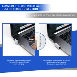 Critin 2-Pack 90 Degree USB A Male to USB C Female Adapter, USB A 3.0 Male to USB C Female Connector Converter for Laptop/Mobile Phone/Tablet/PC
