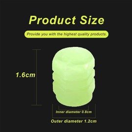16 Pcs Fluorescent Car Tire Valve Caps, Universal Glow in The Dark Tire Caps, Durable Luminous Tire Valve Stem Cap for Most Cars, SUVs, Trucks, Motorcycles and Bicycles