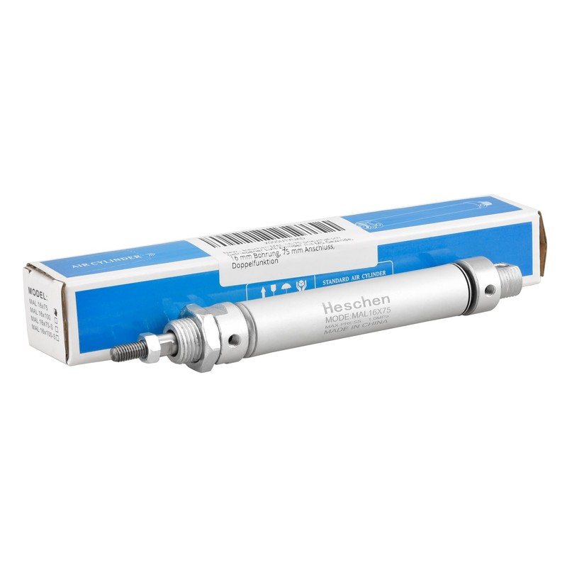 Heschen Pneumatic Slim Air Cylinder MAL 16-75 M5 Port 16mm