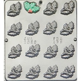 Holly Leaf and Berries Chocolate Candy Mold Christmas 2082