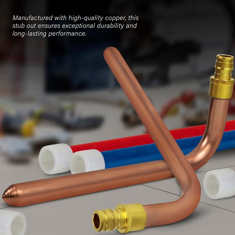 Pex-A Expansion Copper Stub Out Elbow 1/2" x 3-1/2" x
