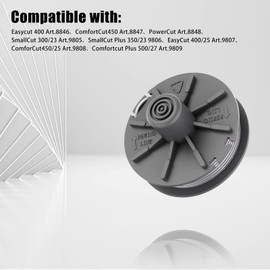 2 x grass trimmer spool replacement for Easycut 400 Art.8846 400/25 Art.9807, ComfortCut450 Art.8847 450/25 Art.9808 Plus 500/27 Art.9809, PowerCut Art.8848, SmallCut 30 0/23 Art.9805 Plus 350/23 9806