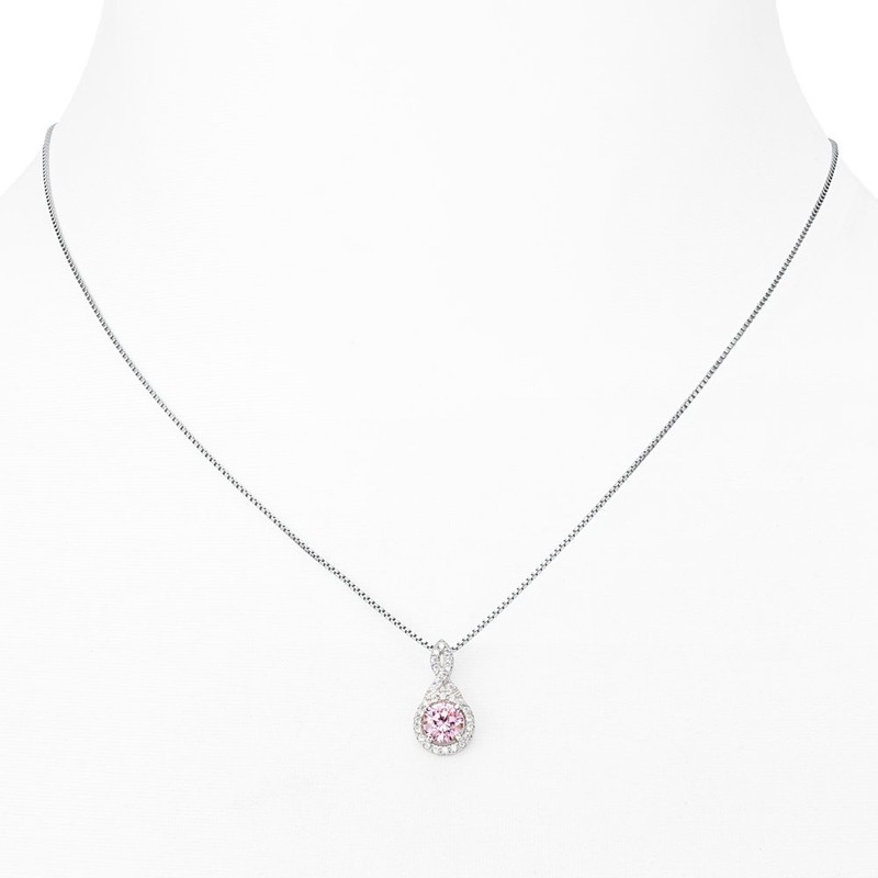Gift From New York Necklace, Women's, Platinum, Processed, Pink, 925