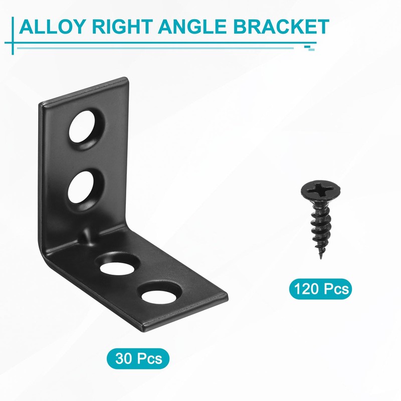 sourcing map 50 Set l Corner Bracket Corner Brace Metal