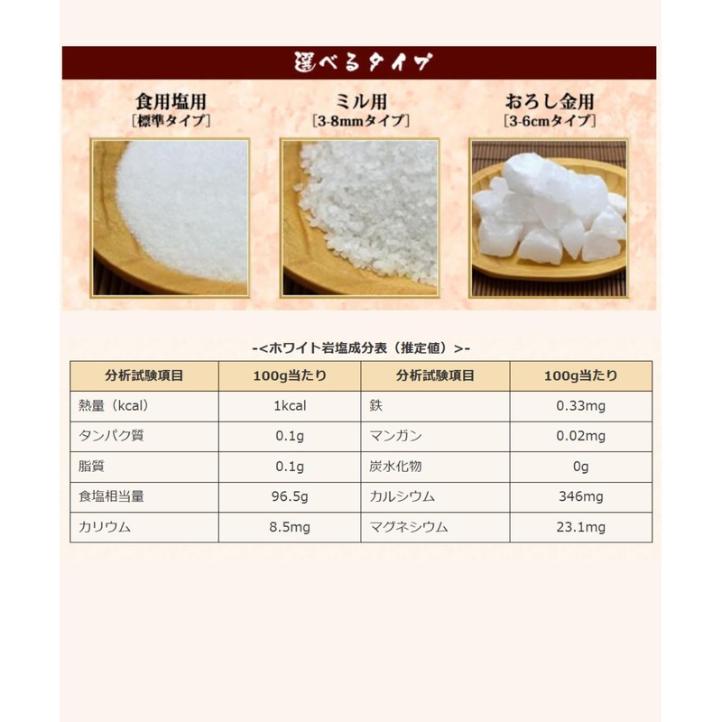 Himalayan Rock Salt Edible White Rock Salt Standard 17.6 oz