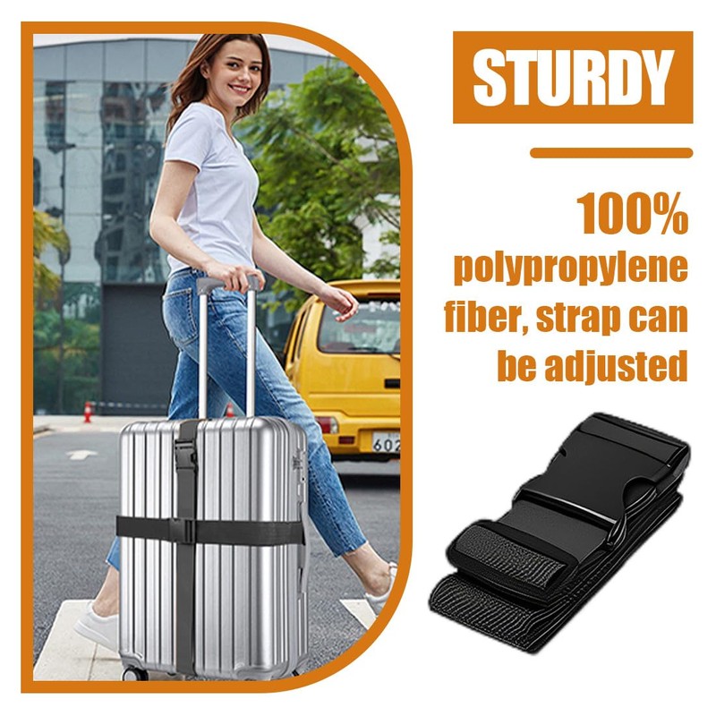 SULIUDAJI Black Suitcase Strap 200 Cm Luggage Strap Long Suitcase