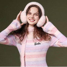 Women Ear Muffs Winter Furry Plush Simulated Bunny Mink Fur Earmuff Foldable Ear Warmers Girls Boys Outdoor Earmuff (pink)