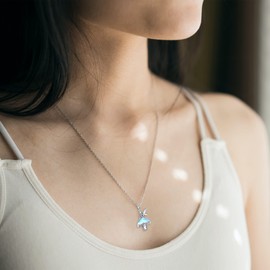 VENACOLY Fairy Mushroom Necklace Sterling Silver Fairy Pendant Necklace Moonstone Necklace Fairy Mother's Day Jewellery for Women Mum