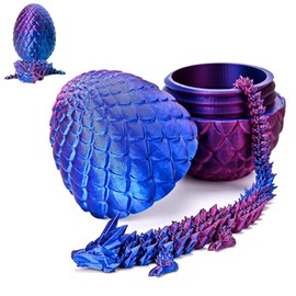 3D Dragon Egg for Christmas Party Favor, Cool Purple Dragon Figurine for Xmas Tree Decoration, New Year Gift