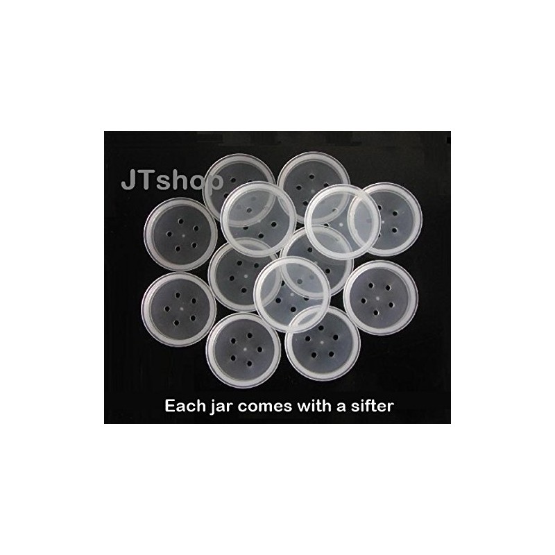 5mL THICK WALL Empty Small Plastic SIFTER JAR with Black