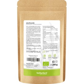 Kelp Powder Organic 200 g I Kelp Kelp from Controlled Organic Cultivation I 100% Natural - Best Raw Food Quality from bioKontor