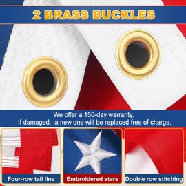 4x6 American Flag Outdoor Heavy Duty,4by 6 American Flag,US Flag,4' x 6' America Flag,America Flags For Outside 4x6,Embroidered USA Flags 4x 6,Long Lasting Best High Wind all Weather US Flags