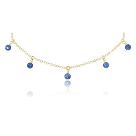 Kyanite Bead Drop Choker in 14k Gold Fill