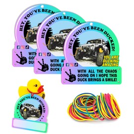 Forola Ducked Tag,You've Been Ducked Card,Duck Duck Tag,Ducking Cards to Attach to Rubber Ducks 35 Pack 2.52 x 2.44'' Size,Gradient Color Design,with Round Hole and Rubber Bands