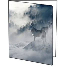 Wolf Wolves On Mountain Background Three (3) Pack of Printed 9x12 Pocket Folders