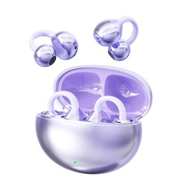 PTHTECHUS Open Ear Headphones Bluetooth, Open-Ear Clip Wireless Headphones with 4.3 g Lightweight, Bluetooth 5.4 Clip On Headphones, Comfort Earphones, 65 Hours Running Time for Sports, Work, Study