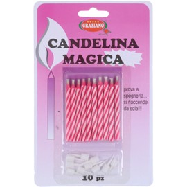 Candelina Magica Rosa 10 pezzi