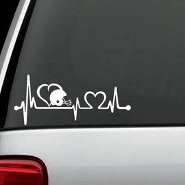Football Heartbeat Lifeline Monitor Decal Sticker Mom Laptop Surface Art K1122