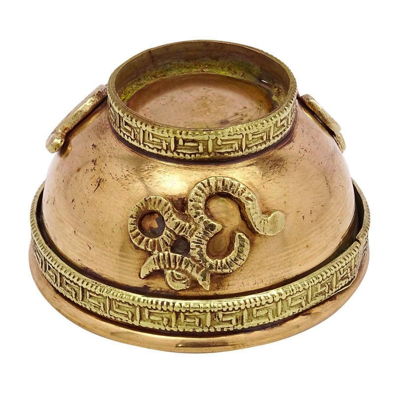 Indianbeautifulart Religious Traditional Copper Offering Holy Water Bowl Om Symbol