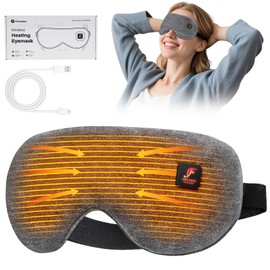 Fervidus Heated Eye Mask, Cordless Warm Eye Compress for Dry Eyes, Rechargeable, Eye Heating pad for Women Men, Washable Cover