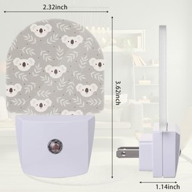 ZTHLL Cartoon Koala Night Light, Cute Night Light Plug into Wall with Dusk to Dawn Sensor, LED Lamp Energy Saving Lights for Men Women Boys Girls,Lamp for Bedroom Bathroom Hallway