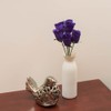 6 Purple Half Open Bud Wooden Roses for Crafts Custom