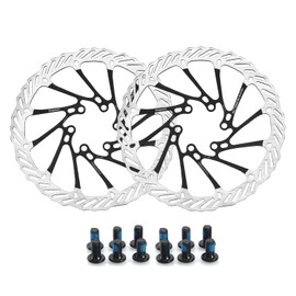 Yongness Pack of 2 Bicycle Brake Disc with 12 Screws 140 mm/160 mm/180 mm/203 mm Bicycle Brake Disc Rotor for City Bike, MTB, Road Bike, Bicycle Parts (G3 Black 180 mm)