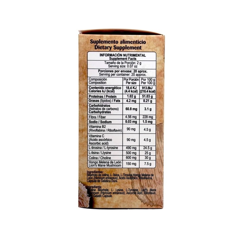 Hongo Melena de León Vitamina C 80 cáps Herbolaria Saludable