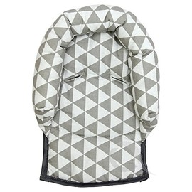 UNIVERSAL Infant Baby Toddler car seat, stroller head support pillow (Soft Cotton) (Triangle/grey)