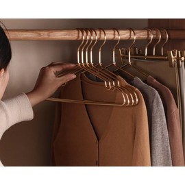 Premium Matte Golden Aluminum Coat Hangers 20 Pack, 16.2” Extra Smooth & Durable Metal Shirt Dress Hanger,Aluminum Alloy Hanger,Clothing Support,Clothing Hang