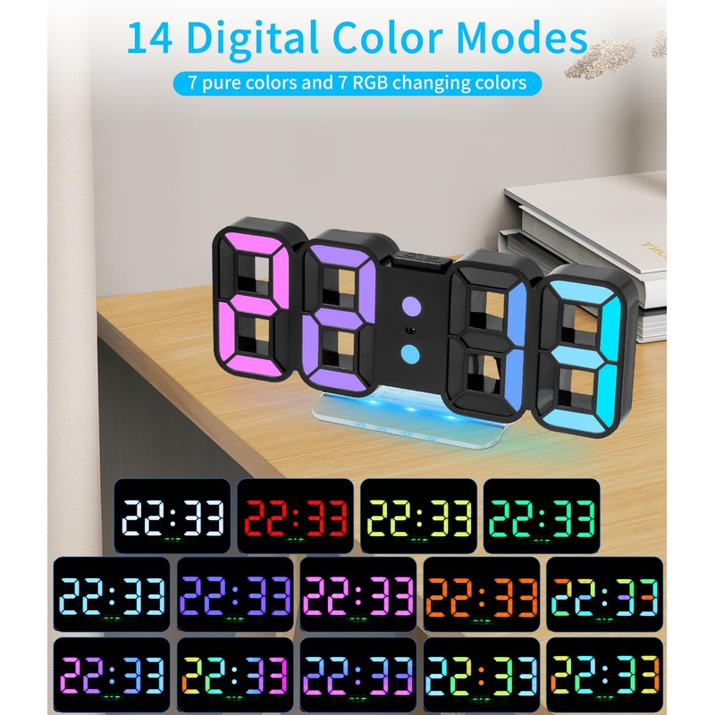 Zaxiva 3D LED Digital Alarm Clock, Table Clock, Digital Clock
