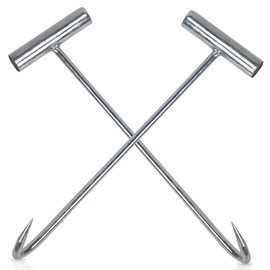 TOATELU Stainless Steel Channel Cover Lifter: 2 Pieces Stainless Steel Chute Hooks for Hanging Heavy Manhole Hooks, Channel Hook with Tip Made of Galvanised Steel, 30 cm